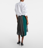 Prada Paneled belted midi skirt