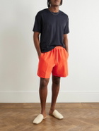 UMIT BENAN - Julian Straight-Leg Linen and Silk-Blend Drawstring Shorts - Red