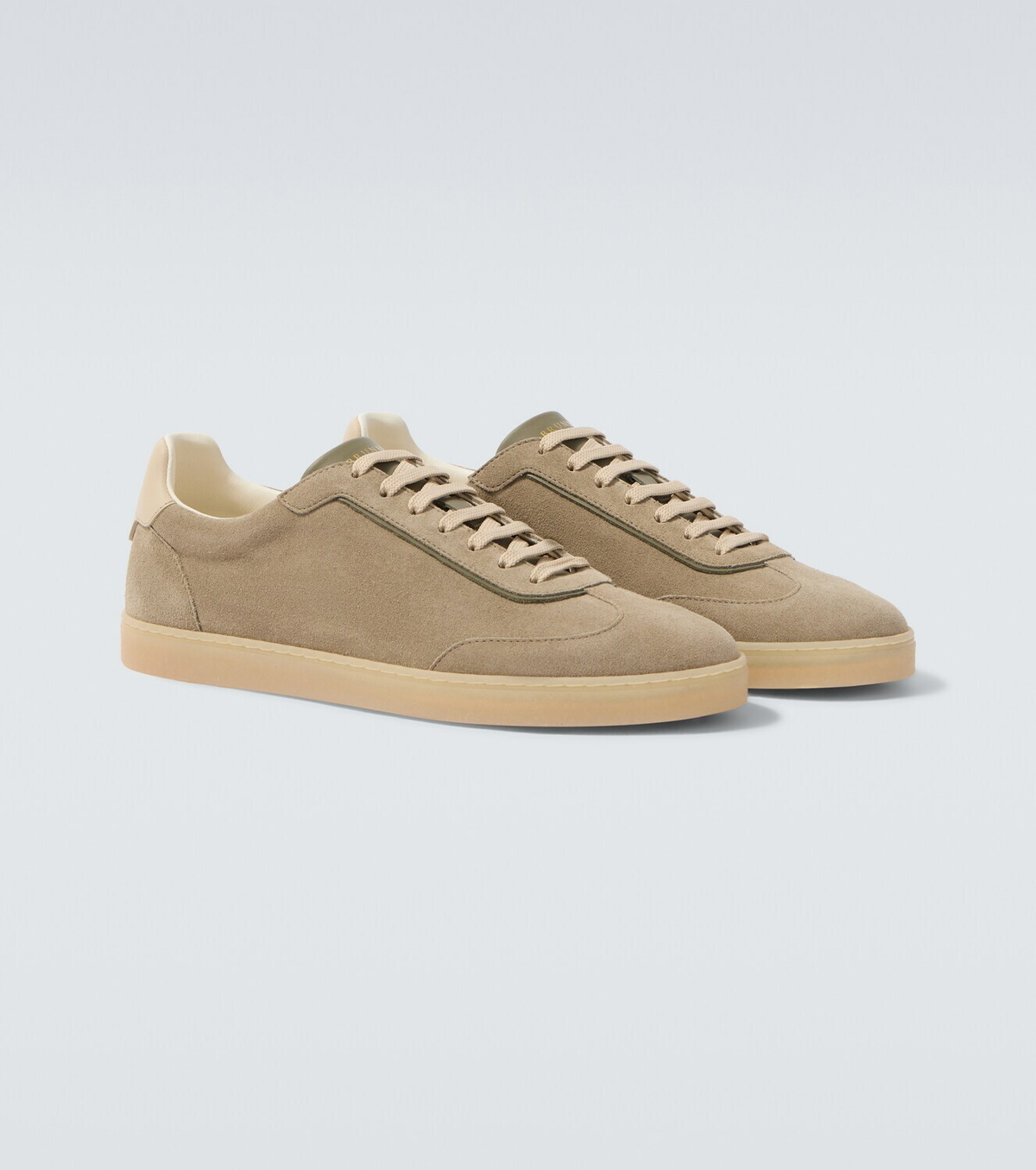 Brunello Cucinelli Leather-trimmed suede sneakers