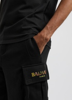 Balmain Logo-embroidered Cotton Cargo Shorts Black