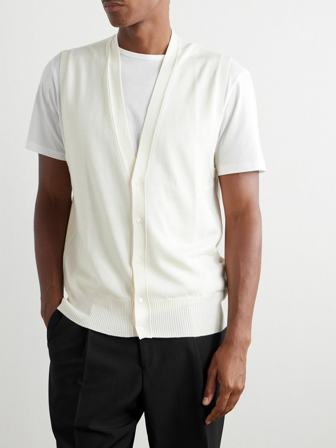 Stòffa - Wool and Silk-Blend Sweater Vest - Neutrals