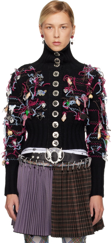 Photo: Chopova Lowena Black Washed Up Cardigan