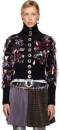 Chopova Lowena Black Washed Up Cardigan