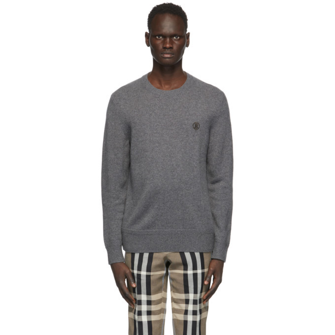 Photo: Burberry Grey Cashmere Monogram Motif Sweater