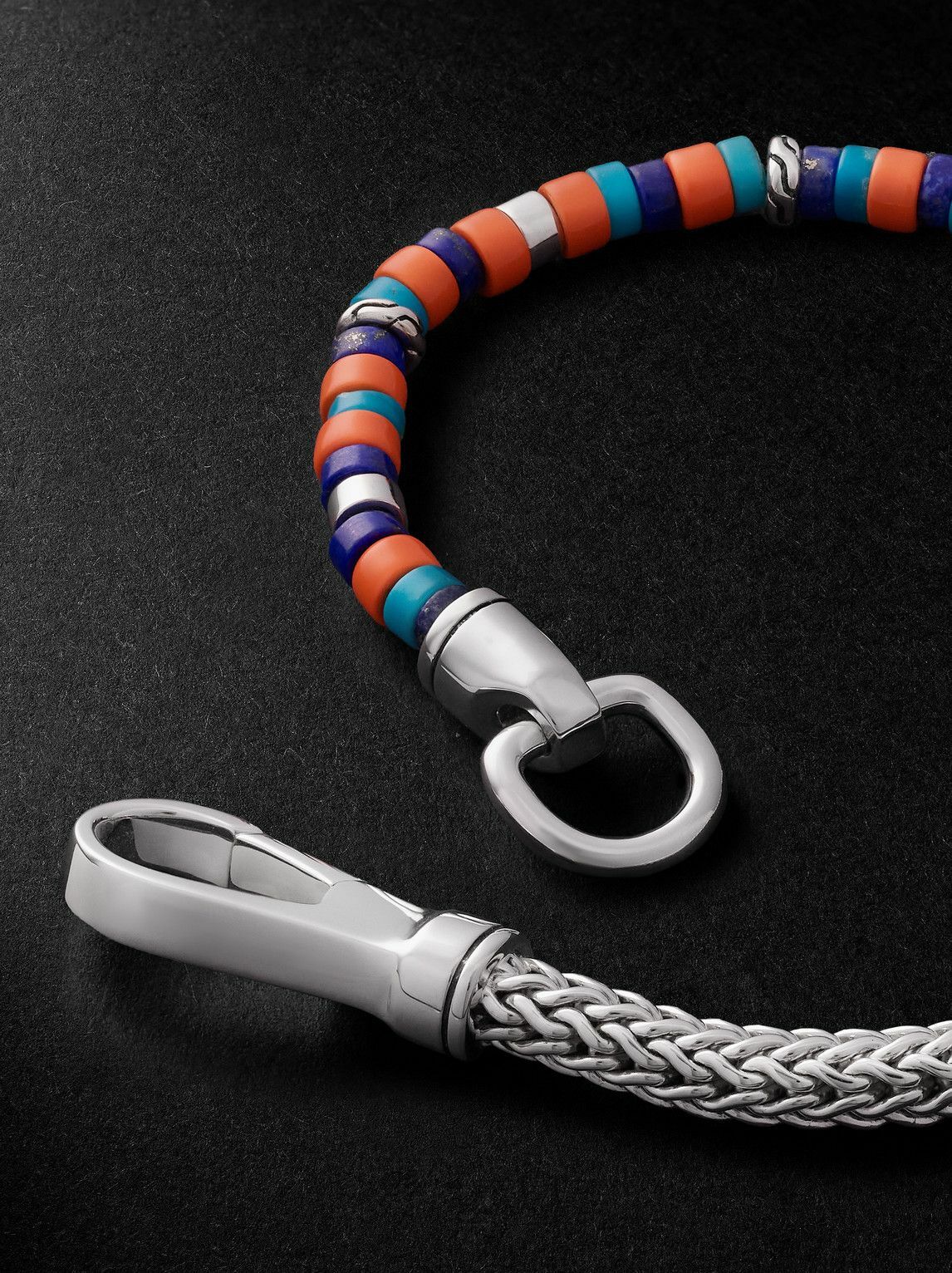 John Hardy - Heishi Silver, Lapis Lazuli, Turquoise and Enamel Bracelet - Orange