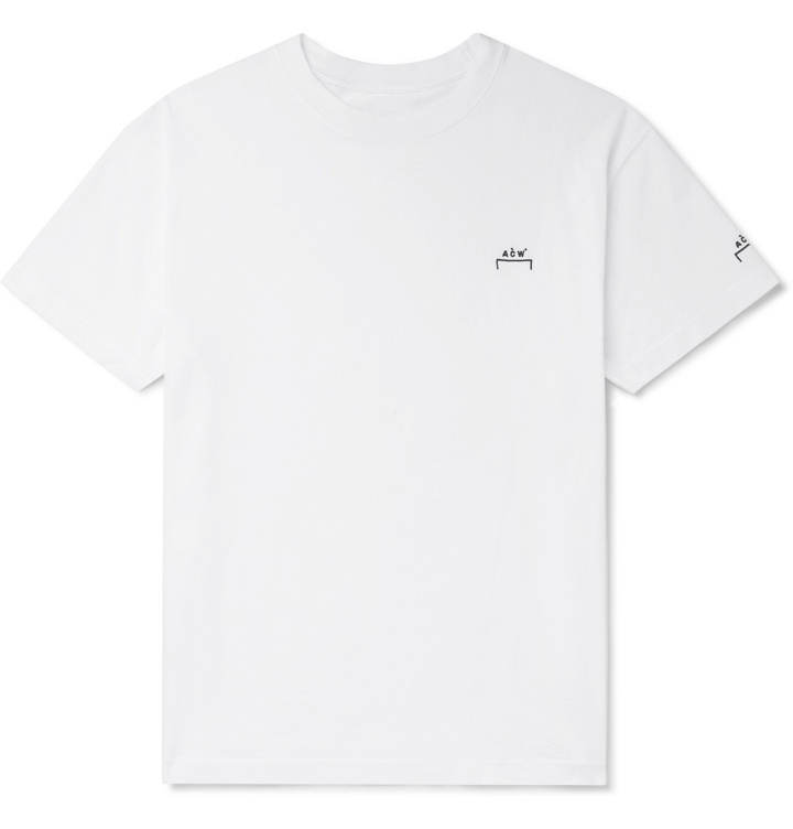 Photo: A-COLD-WALL* - Logo-Embroidered Cotton-Jersey T-Shirt - White