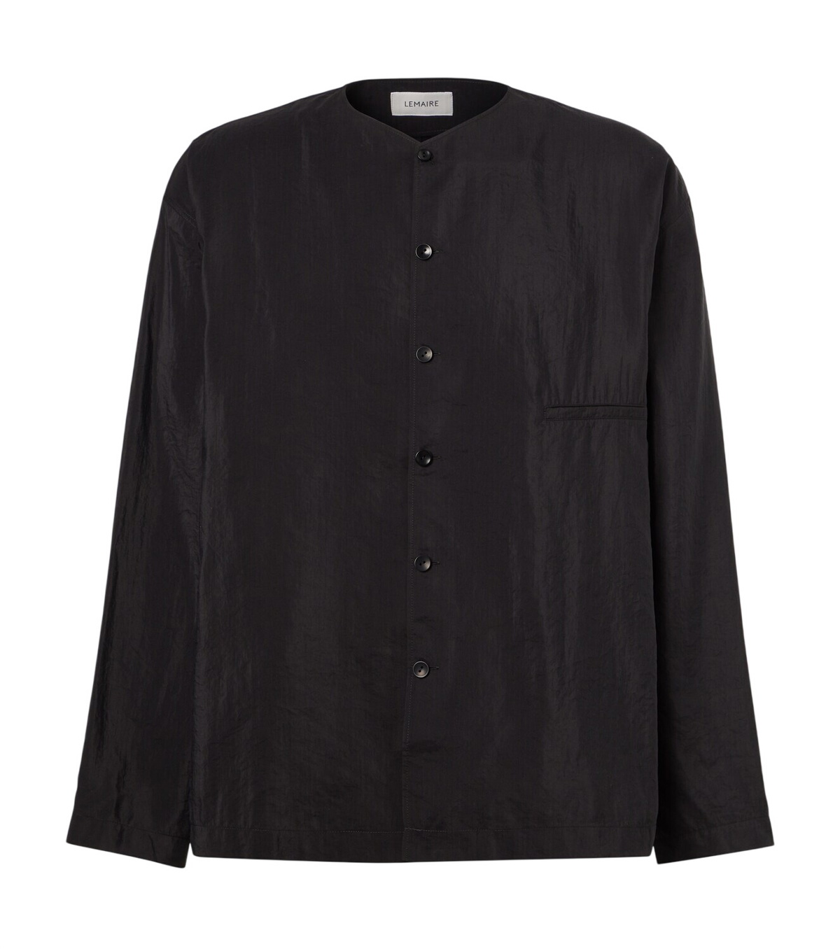 Lemaire Black Chintz Stand Collar Shirt Lemaire