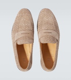 Brunello Cucinelli Woven suede penny loafers