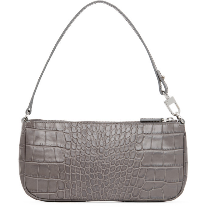 BY FAR Grey Croc Rachel Bag