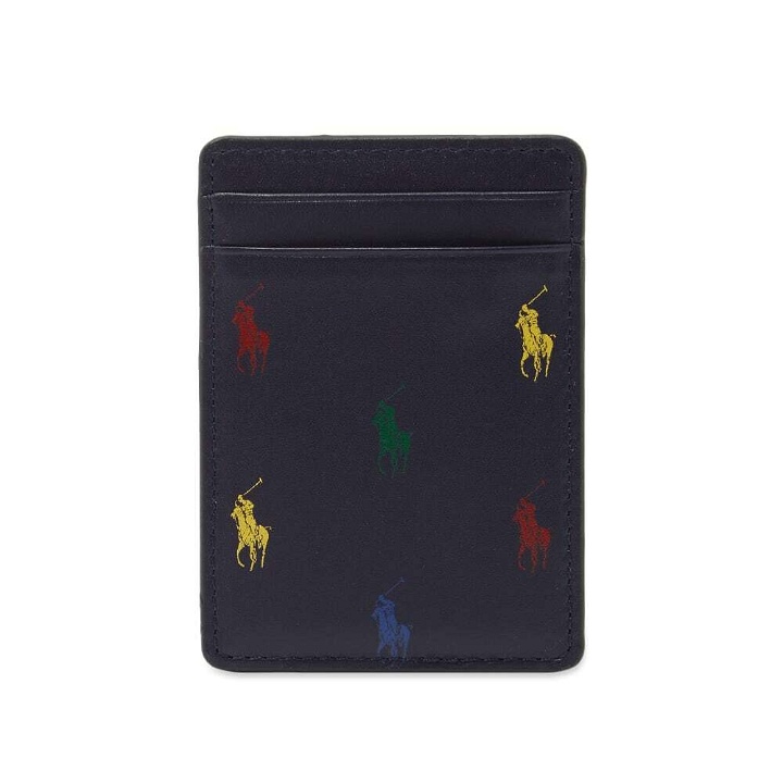 Photo: Polo Ralph Lauren Men's All Over Pony MagSafe Card Holder in Navy/Multi Pony