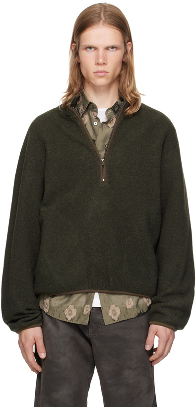 Photo: Sunflower Green Zip Sweater