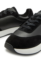 Jude Llow Maison Panelled Grained Leather Sneakers Black