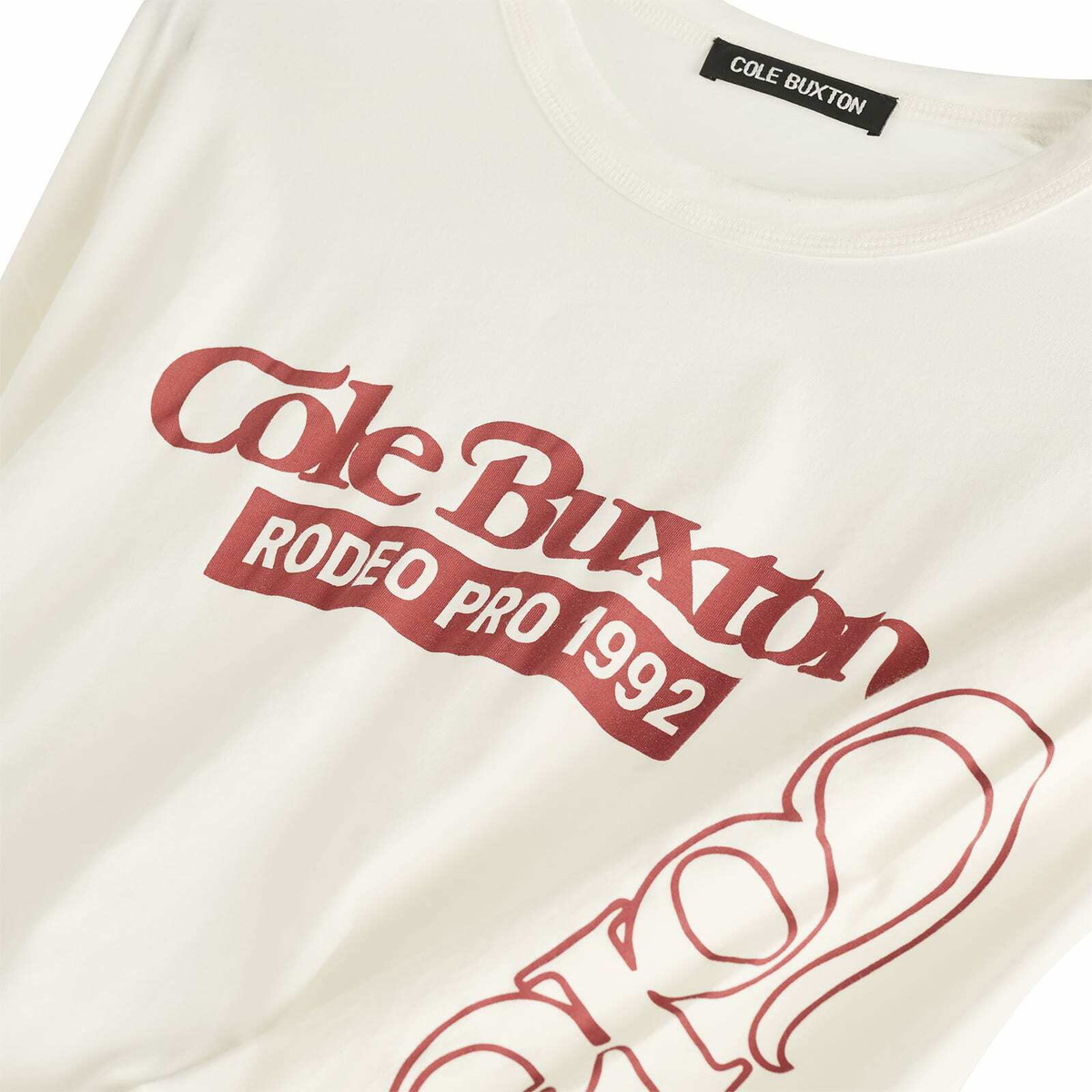 Cole Buxton Men's Rodeo Pro Longsleeve in Vintage Whitalye/Red
