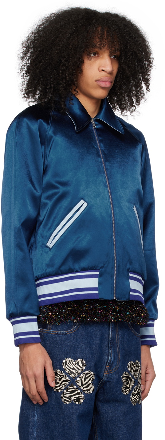 BLUEMARBLE Blue Varsity Reversible Bomber Jacket