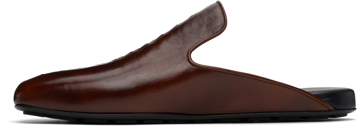 Bottega Veneta Brown Roma Slippers Bottega Veneta