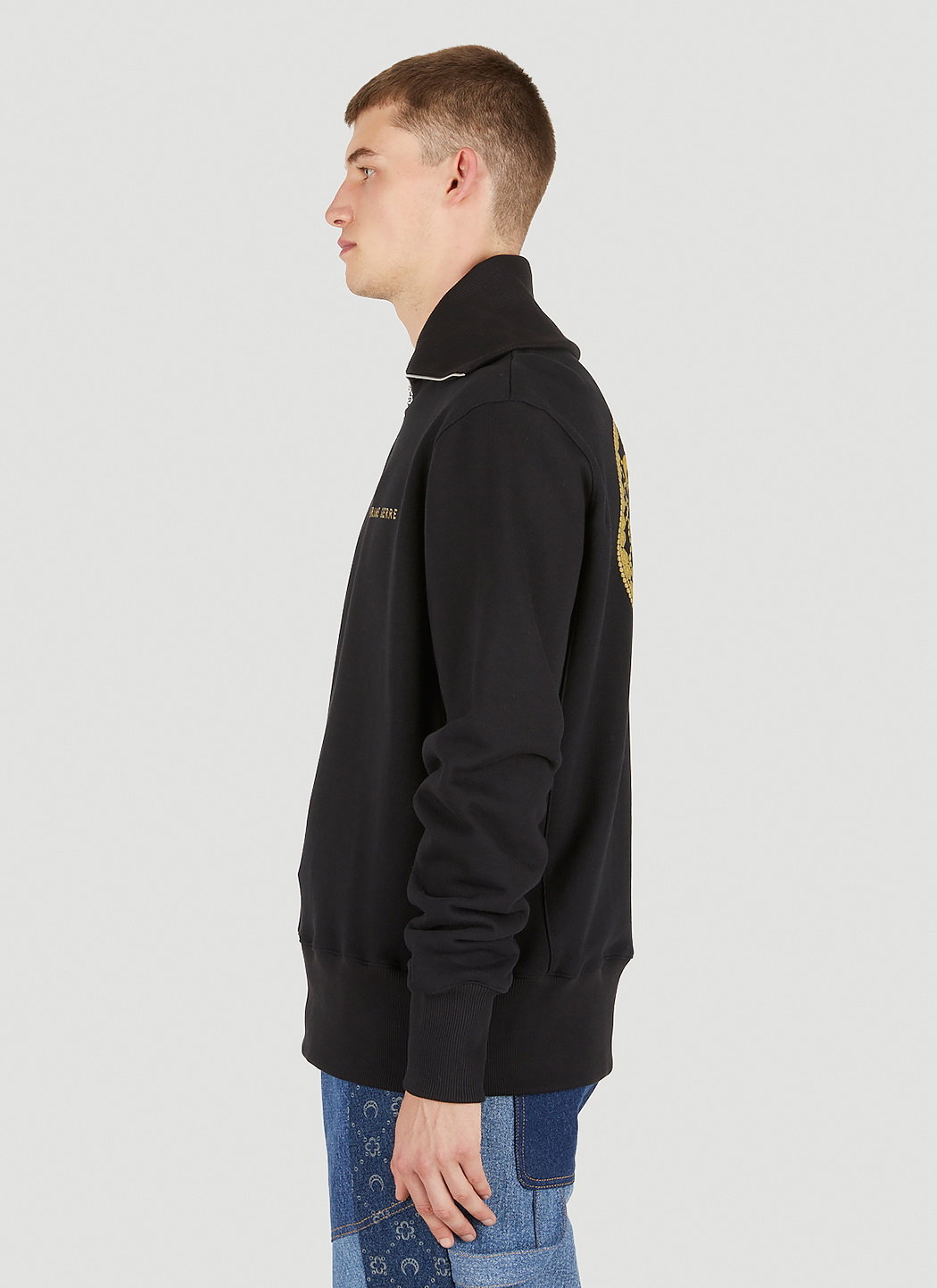 Marine Serre Ornament Half Zip Sweater