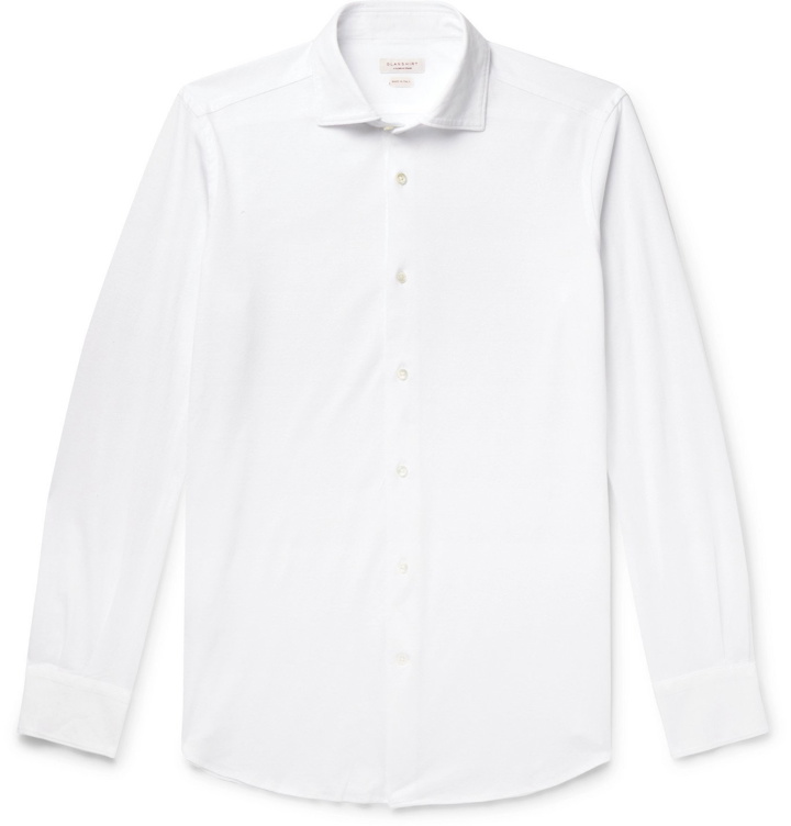 Photo: Incotex - Slim-Fit Cotton-Piqué Shirt - White