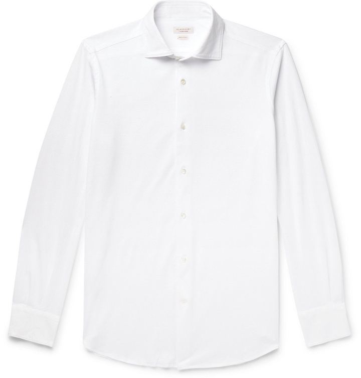 Photo: Incotex - Slim-Fit Cotton-Piqué Shirt - White