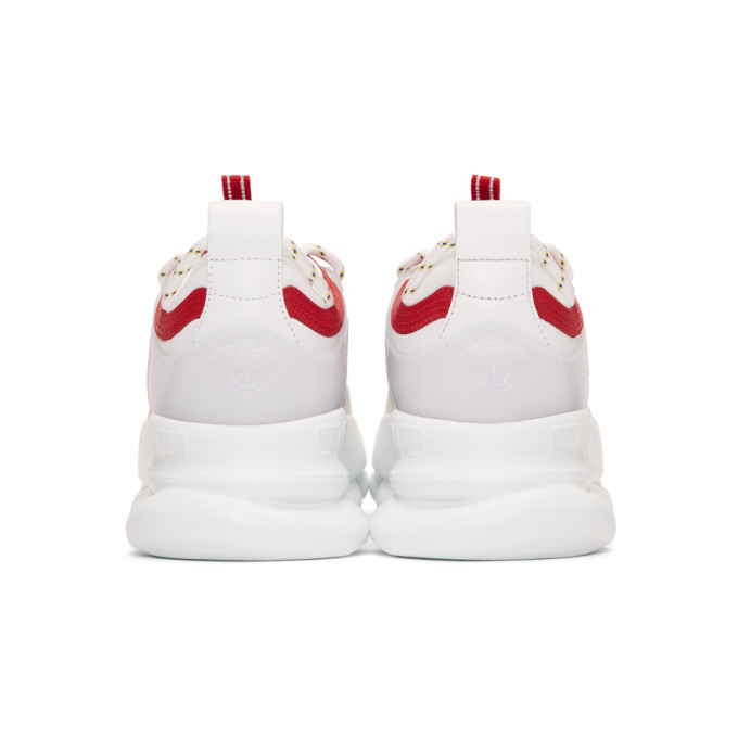 Versace White Multicolor Chain Reaction Sneakers Versace