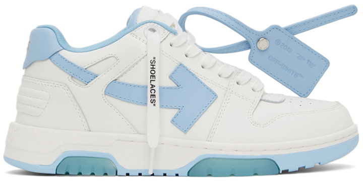 Photo: Off-White White & Blue Out Of Office Sneakers
