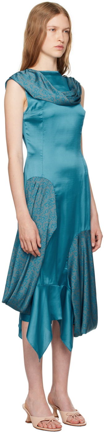 J.Kim Blue Basque Vaza Midi Dress J.KIM