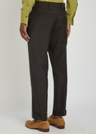 Versace Wool and Mohair-blend Trousers Brown
