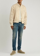 Dolce & Gabbana Logo Nylon Bomber Jacket Off White