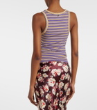 Rabanne Piercing gathered striped tank top