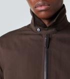 Brioni Leather-trimmed silk blouson jacket
