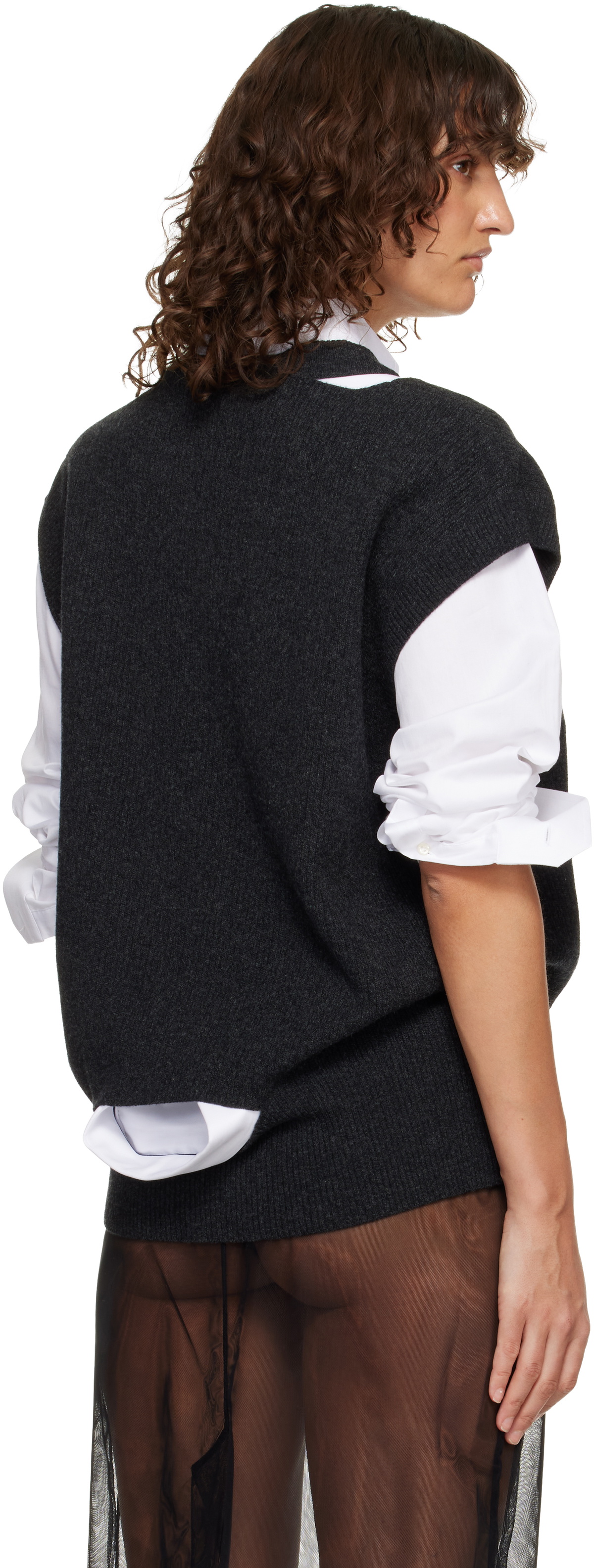 Simone Rocha Gray Merino Seam Bite Vest