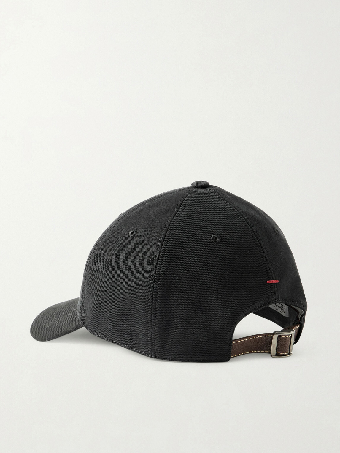 Brunello Cucinelli - Logo-Embroidered Leather-Trimmed Cotton-Twill Baseball Cap - Black