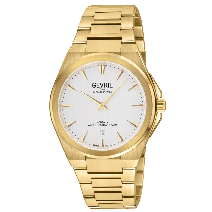 Gevril Montauk Quartz White Dial Mens Watch 49903B