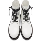 Ann Demeulemeester SSENSE Exclusive White Leather Lace-Up Boots