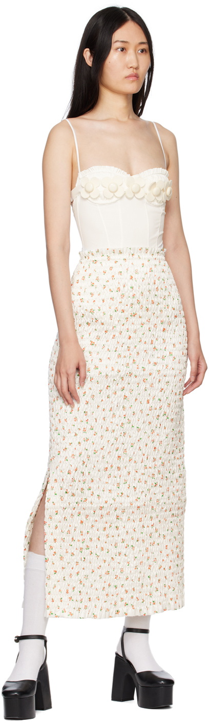 SHUSHU/TONG Off-White Flower Bodysuit