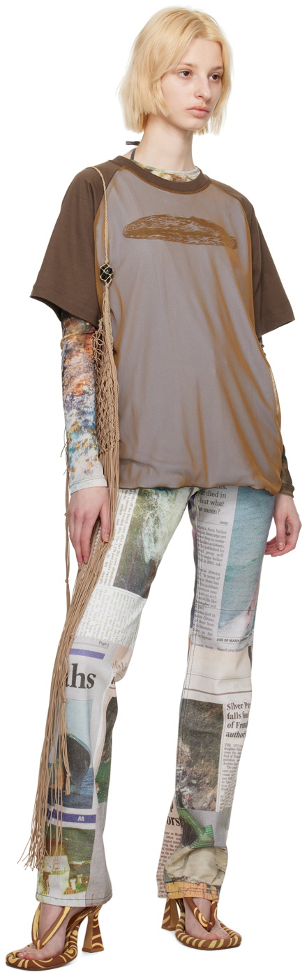 Serapis Multicolor Semi-Sheer Long Sleeve T-Shirt