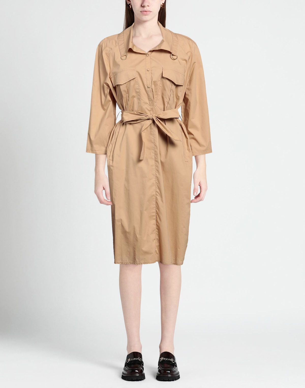 Manila Grace Womens Midi dress Sand