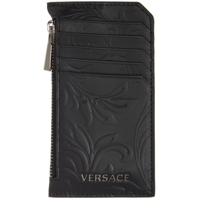 Photo: Versace Black Embossed Barocco Card Holder