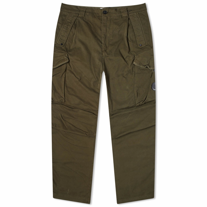 Photo: C.P. Company Men's Stretch Sateen Loose Cargo Pants in Ivy Green