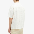 Bram's Fruit Men's Broderie Short Sleeve Vacation Shirt in White