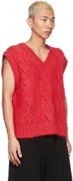 We11done Pink Cable Knit Vest