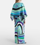 Pucci Iride caped silk twill maxi dress
