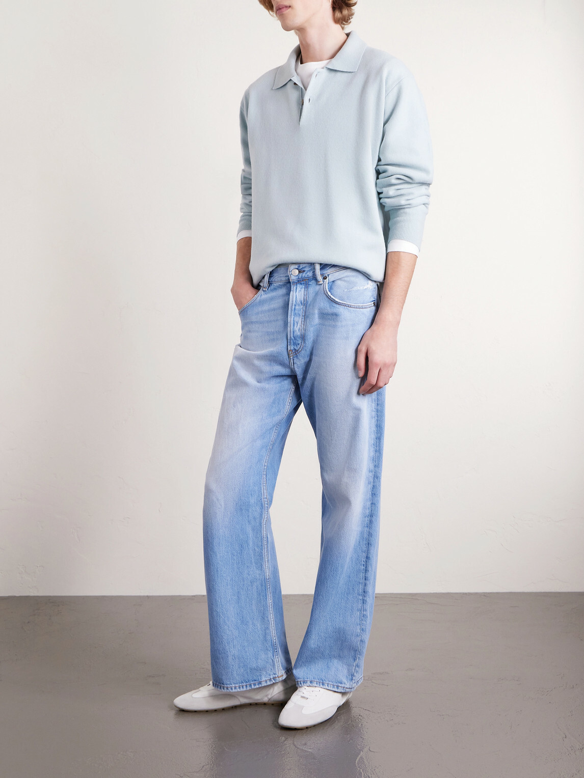 ssstein - Merino Wool Polo Shirt - Blue