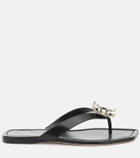 Roger Vivier Embellished leather thong sandals