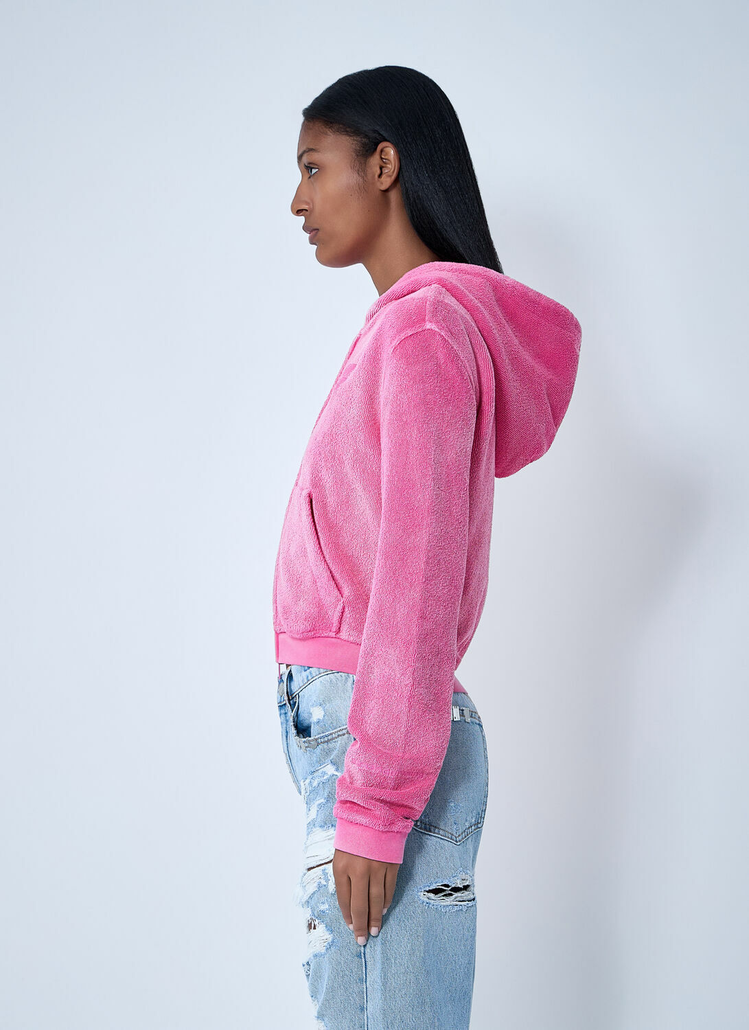 Alexander Wang Logo Motif Zip-Up Sweatshirt