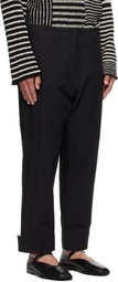 YOHJI YAMAMOTO Black Belted Hem Trousers