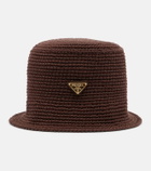 Prada Logo crochet cotton bucket hat