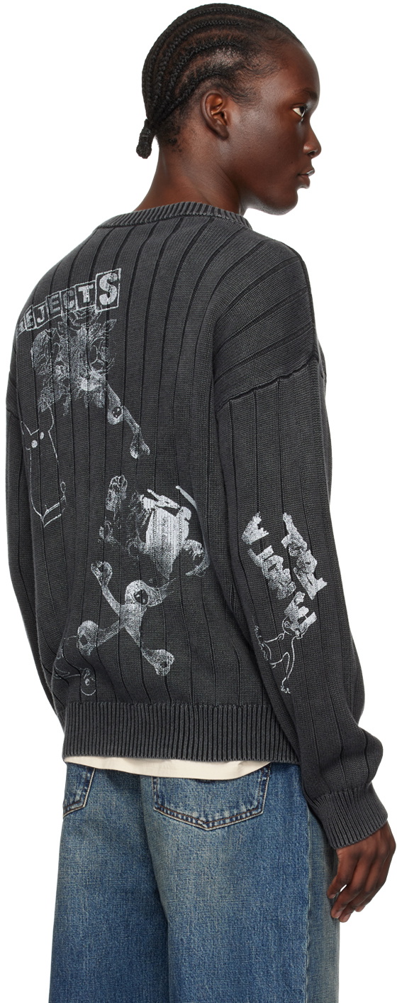 R13 Gray Drop Needle Sweater