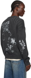 R13 Gray Drop Needle Sweater