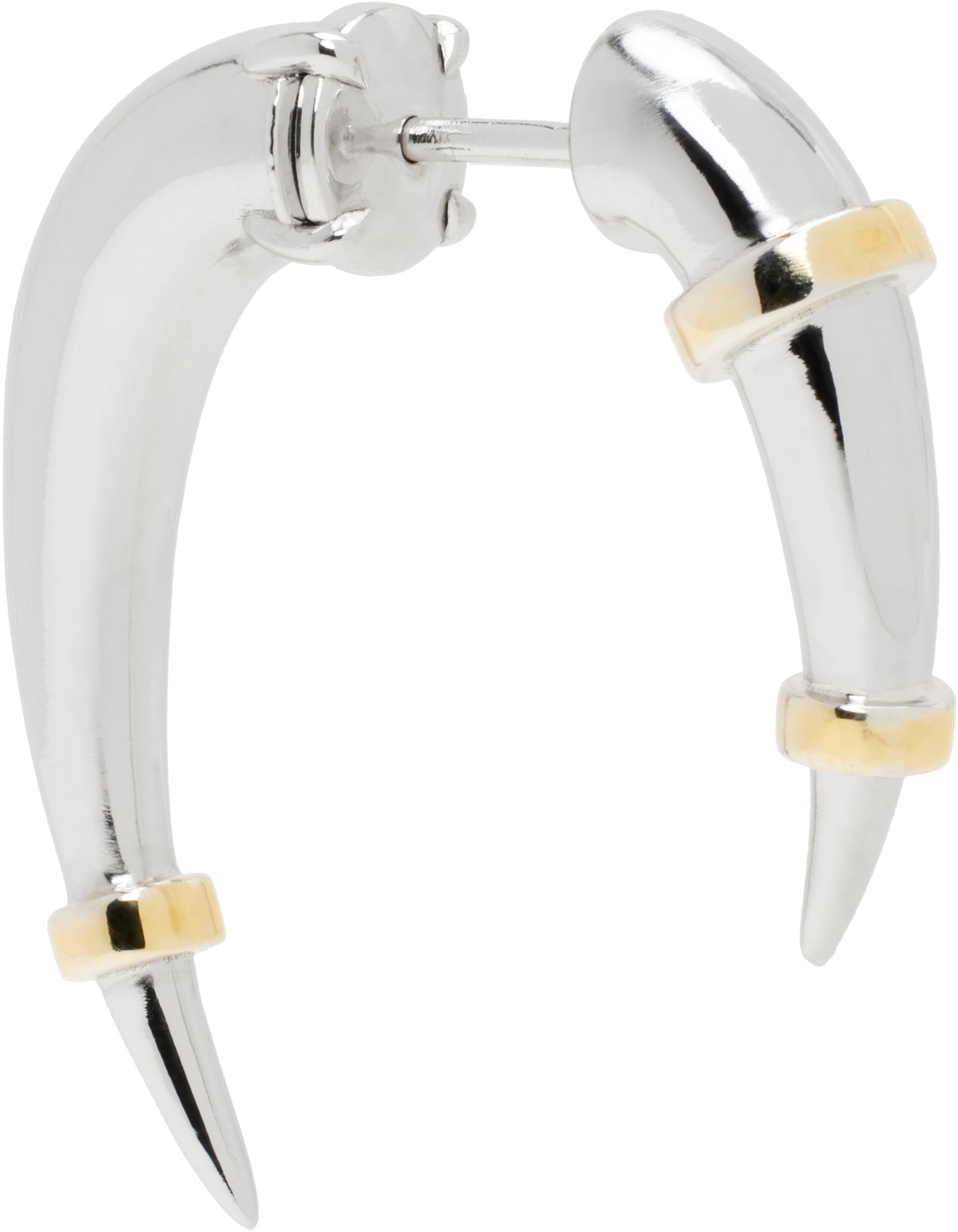 Rainbow K White Gold Horn Single Earring