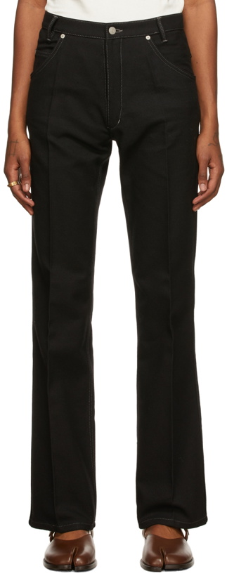 Photo: Maison Margiela Black Wool Five-Pocket Trousers